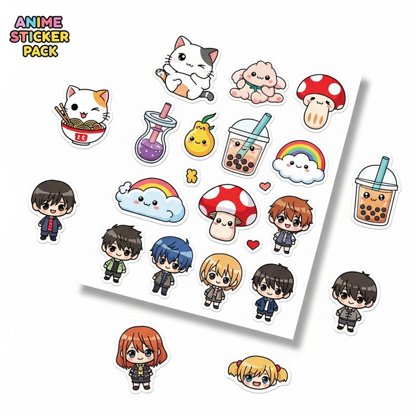 Anime Sticker Sheet Pack (10 Sheets)