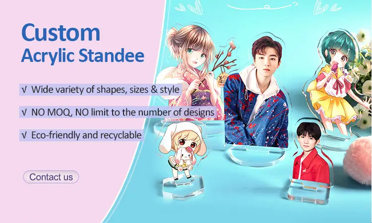 Personalized Mini Standee Custom Anime Figure Clear Acrylic Model Plate Decor Photo Standing Sign Keychain Stand For Fans Gifts