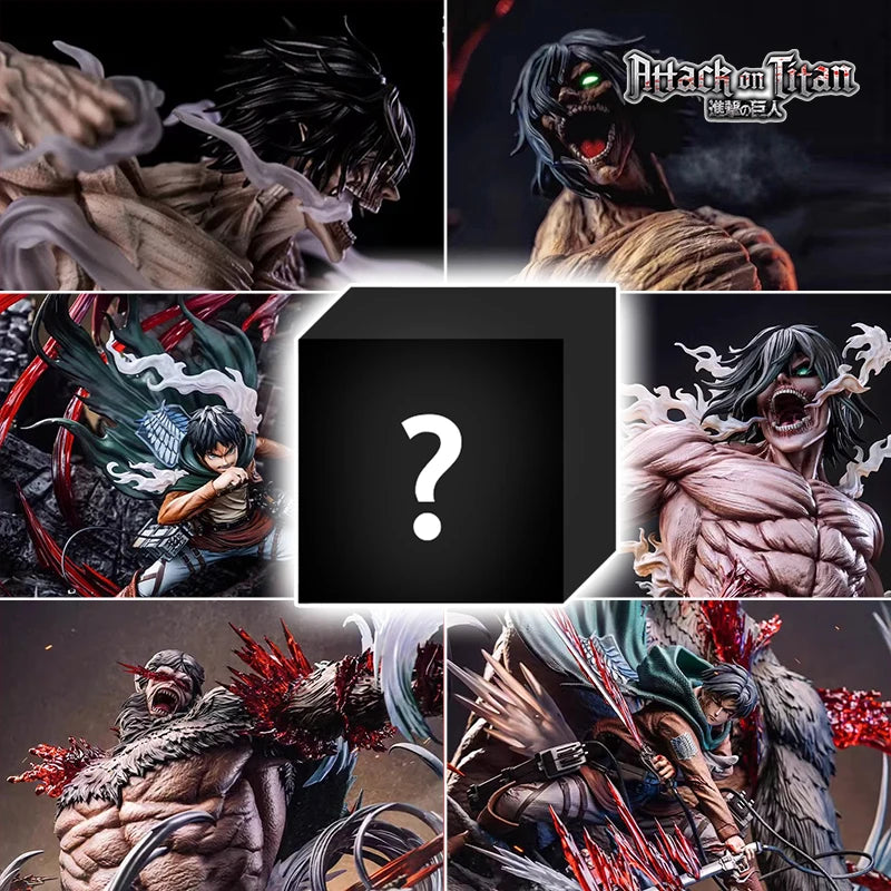 Attack on Titan Mystery Box Anime Figure Collection Eren Mikasa Levi Figurines Shingeki no Kyojin Desktop Decor Surprise Gift