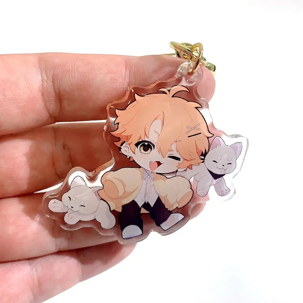 Custom Keychain Cartoon Acrylic Key Chain Photo Customized Anime Charms Hologram Clear Personalized Designer Car Keychains