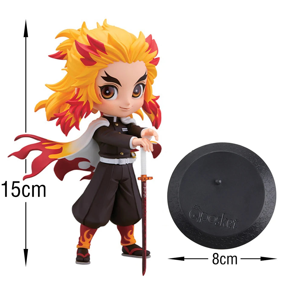 Anime 15cm Demon Slayer Figure Nezuko Tanjirou Zenitsu Inosuke Kyoujurou Giyuu Kawaii Qposket PVC Model Toys children Gift