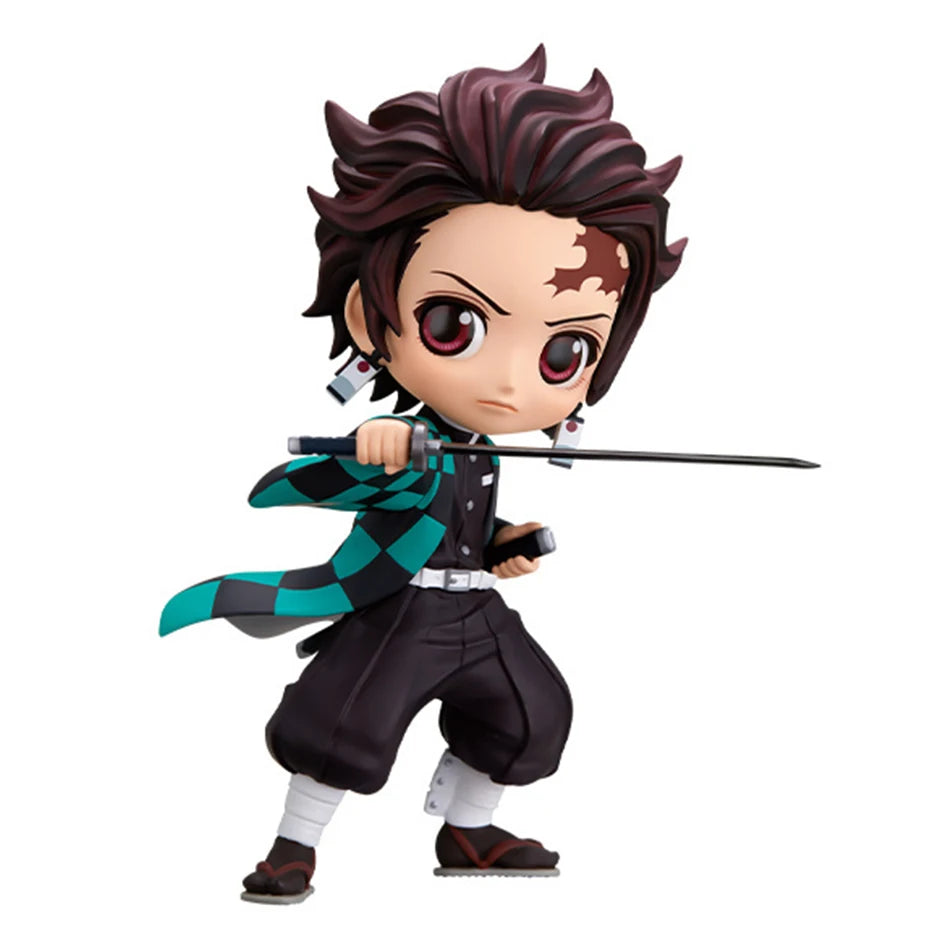 Anime 15cm Demon Slayer Figure Nezuko Tanjirou Zenitsu Inosuke Kyoujurou Giyuu Kawaii Qposket PVC Model Toys children Gift