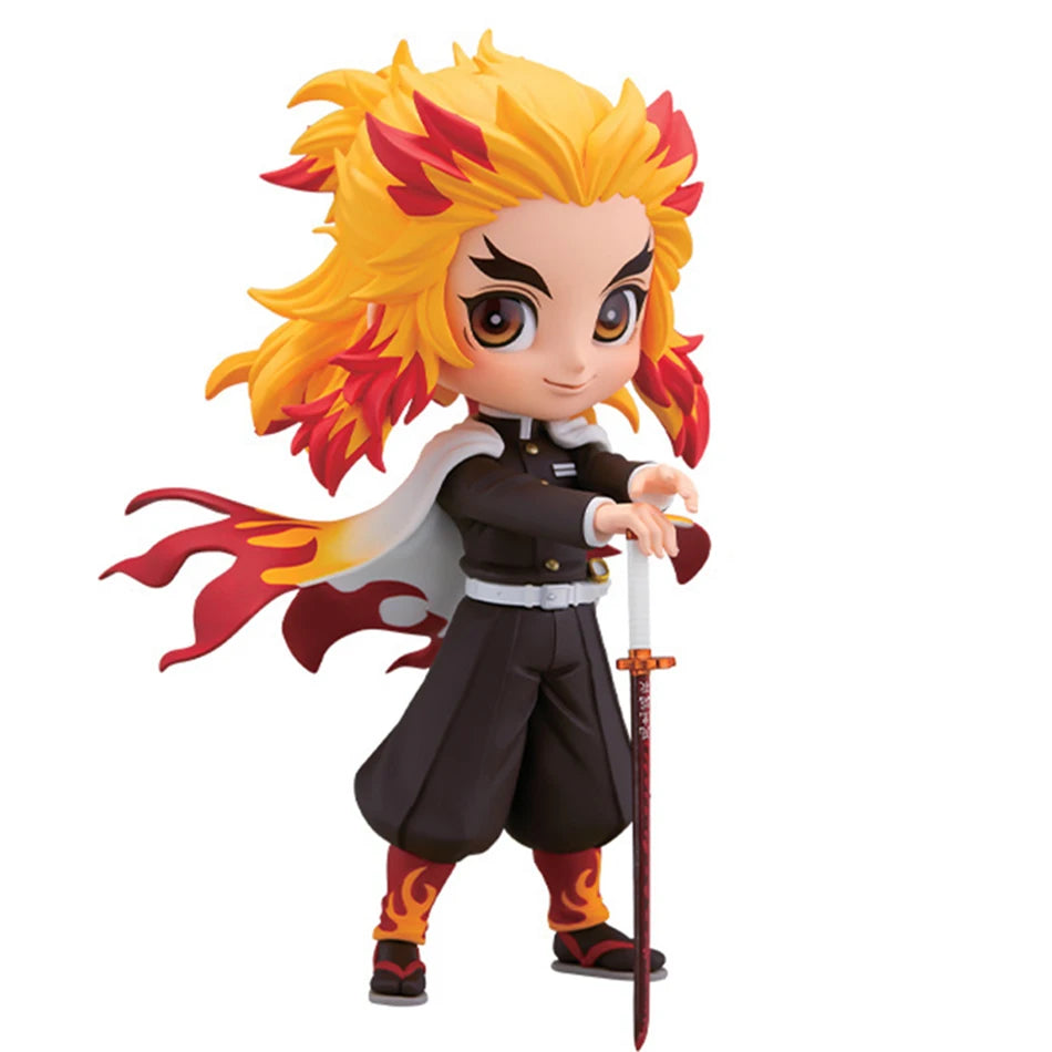Anime 15cm Demon Slayer Figure Nezuko Tanjirou Zenitsu Inosuke Kyoujurou Giyuu Kawaii Qposket PVC Model Toys children Gift