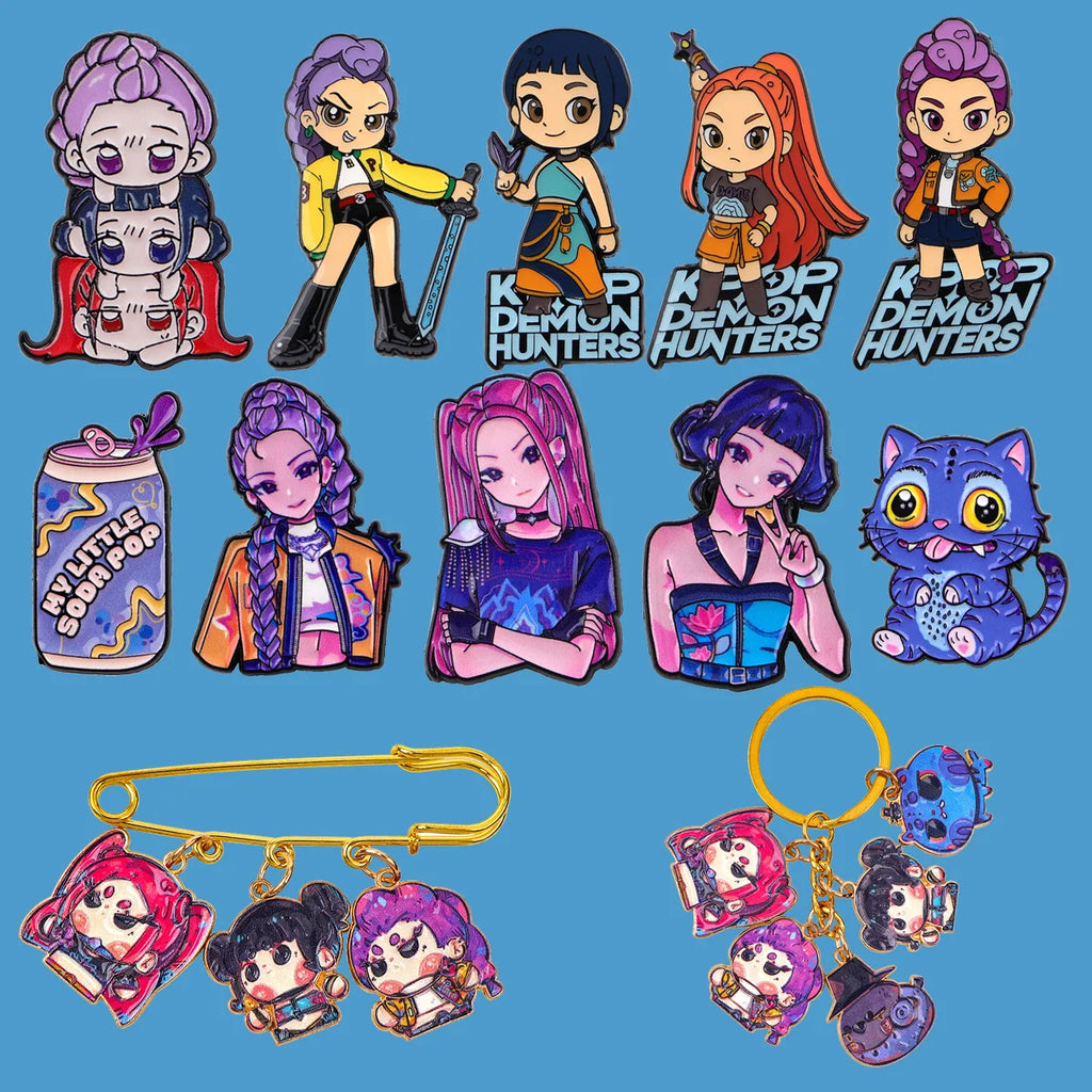 Hot Anime Movie Enamel Pin Demon Lapel Pins for Backpacks Cool Girl Group Cartoon  Badges Cosplay Brooch Clothes Gift Friends