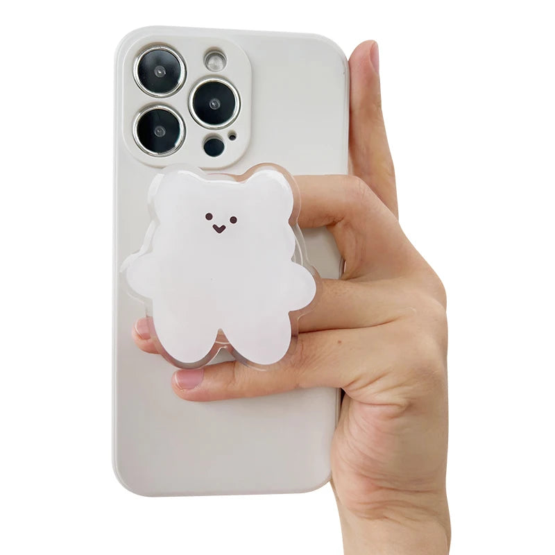 Acrylic Material Cartoon Cute Bear Design Phone Holder Foldable Grip