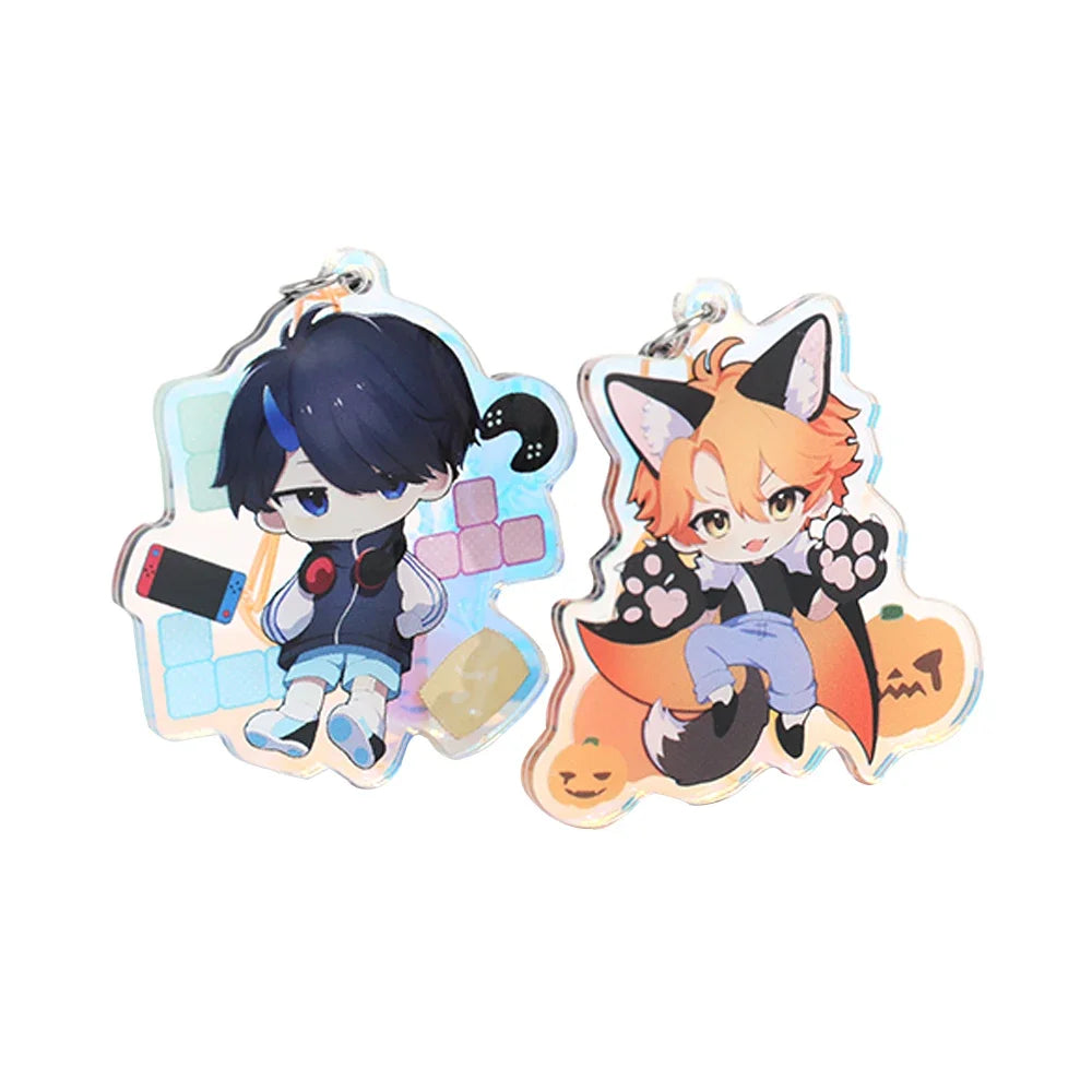 Custom Keychain Cartoon Acrylic Key Chain Photo Customized Anime Charms Hologram Clear Personalized Designer Car Keychains
