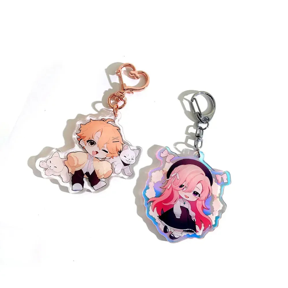 Custom Keychain Cartoon Acrylic Key Chain Photo Customized Anime Charms Hologram Clear Personalized Designer Car Keychains