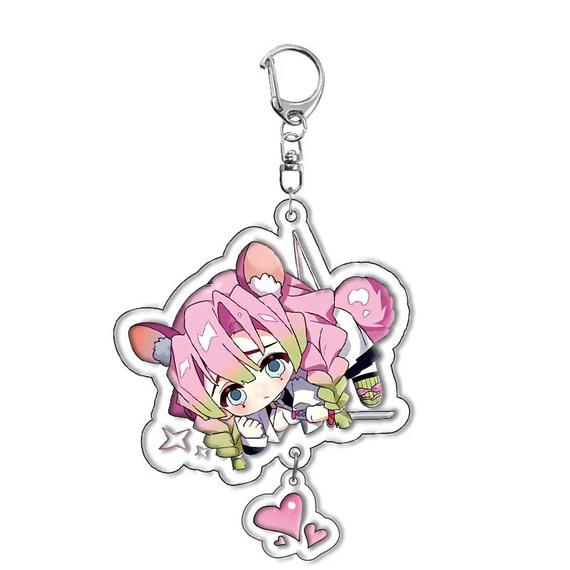 Demon Slayer Acrylic Keychain Tanjiro Zenitsu Double Sided 5 5cm Anime Accessories