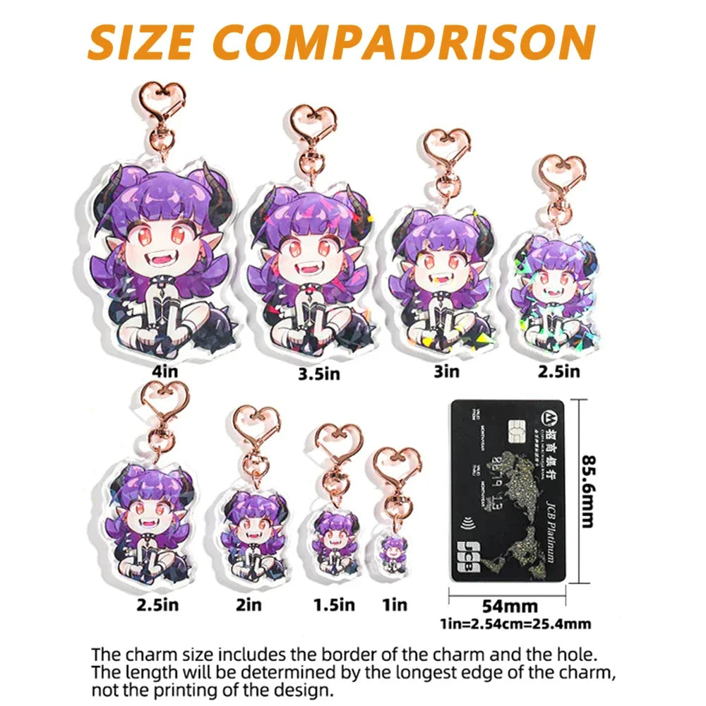 Custom Keychain Cartoon Acrylic Key Chain Photo Customized Anime Charms Hologram Clear Personalized Designer Car Keychains