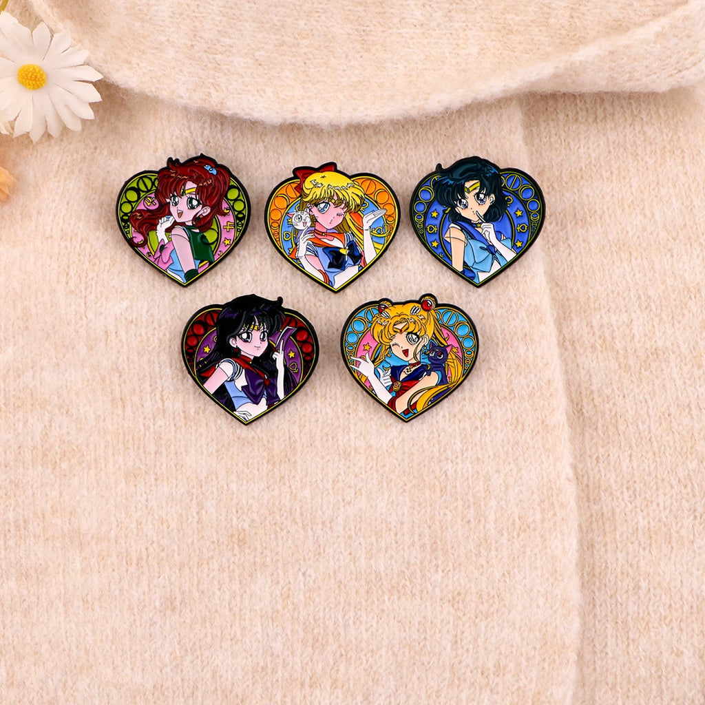 Manga Enamel Pin Anime Characters Badges on Backpack Brooches for Women Men Lapel Pins Cosplay Accessories Toys Gifts