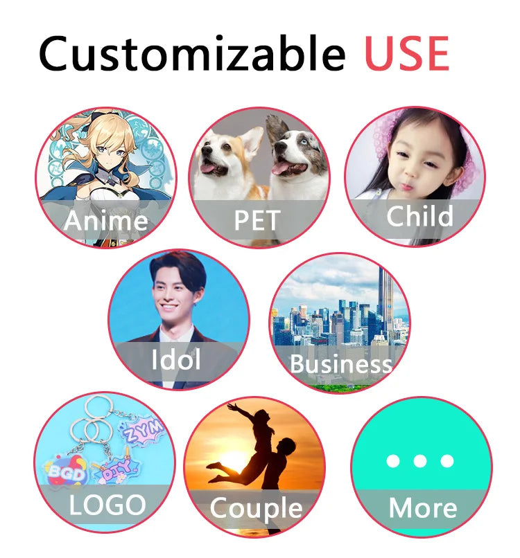 Personalized Mini Standee Custom Anime Figure Clear Acrylic Model Plate Decor Photo Standing Sign Keychain Stand For Fans Gifts