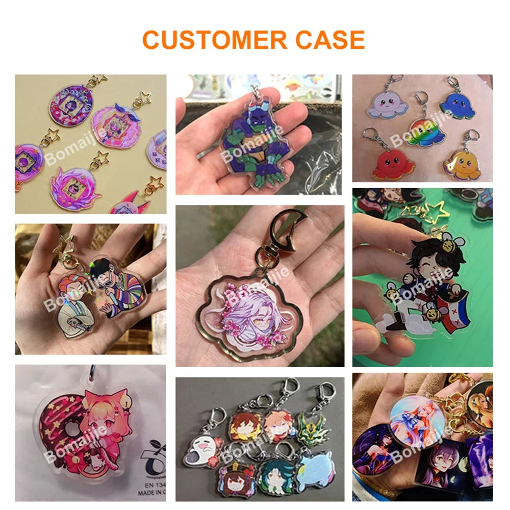 Custom Keychain Cartoon Acrylic Key Chain Photo Customized Anime Charms Hologram Clear Personalized Designer Car Keychains