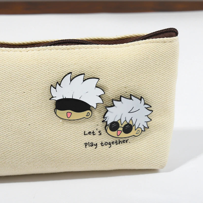 Enamel Pin Kawaii Anime Role Eye Mask Cute Manga Brooches Badge Jujutsu Kaisen Anime Accessories For Backpack Gojo Satoru Cats