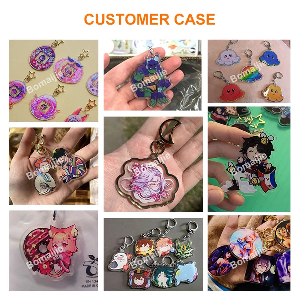 Custom Keychain Cartoon Acrylic Key Chain Photo Customized Anime Charms Hologram Clear Personalized Designer Car Keychains