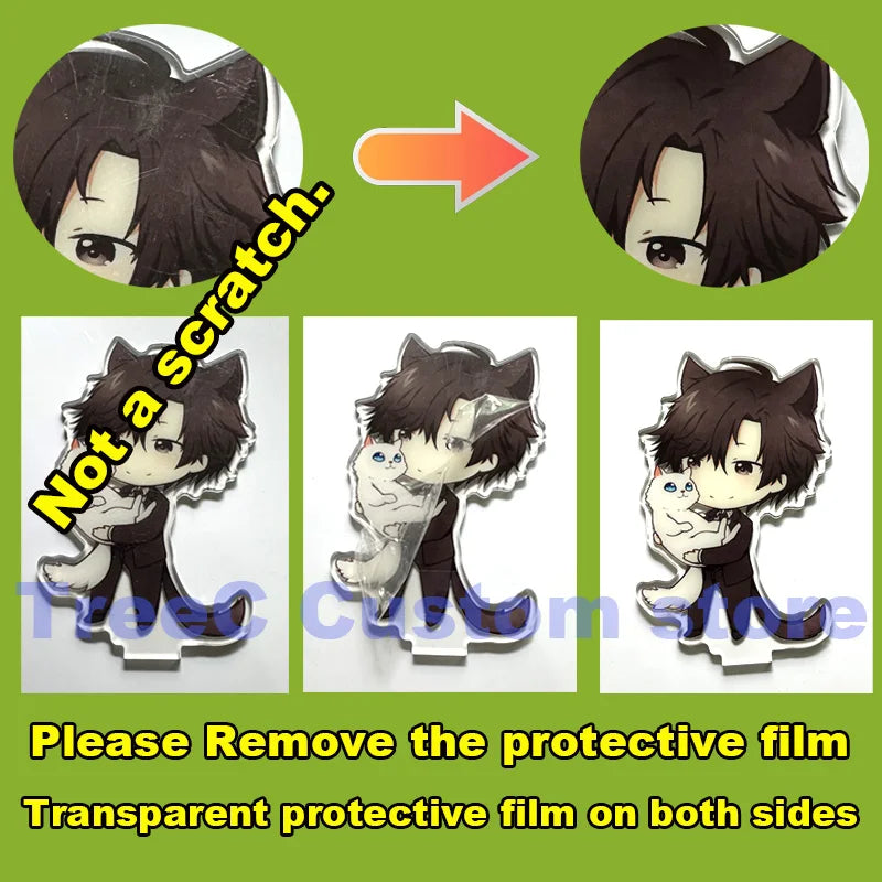 Personalized Mini Standee Custom Anime Figure Clear Acrylic Model Plate Decor Photo Standing Sign Keychain Stand For Fans Gifts