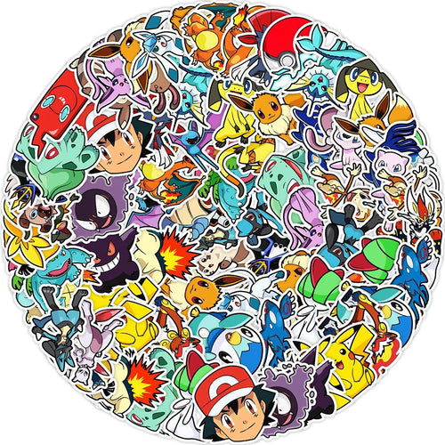 10/30/50PCS Anime Pokemon Cute Stickers Decals DIY Notebook Laptop Phone Suitcase Bike Graffiti Funny Cartoon Sticker Kid Toy