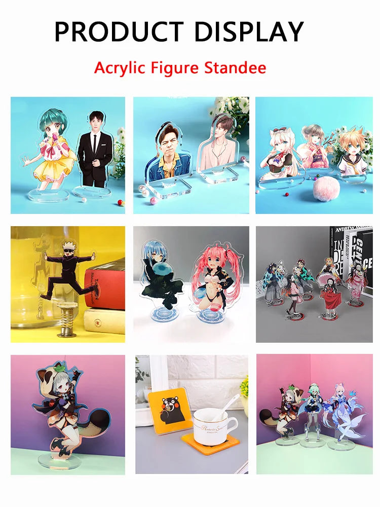 Personalized Mini Standee Custom Anime Figure Clear Acrylic Model Plate Decor Photo Standing Sign Keychain Stand For Fans Gifts