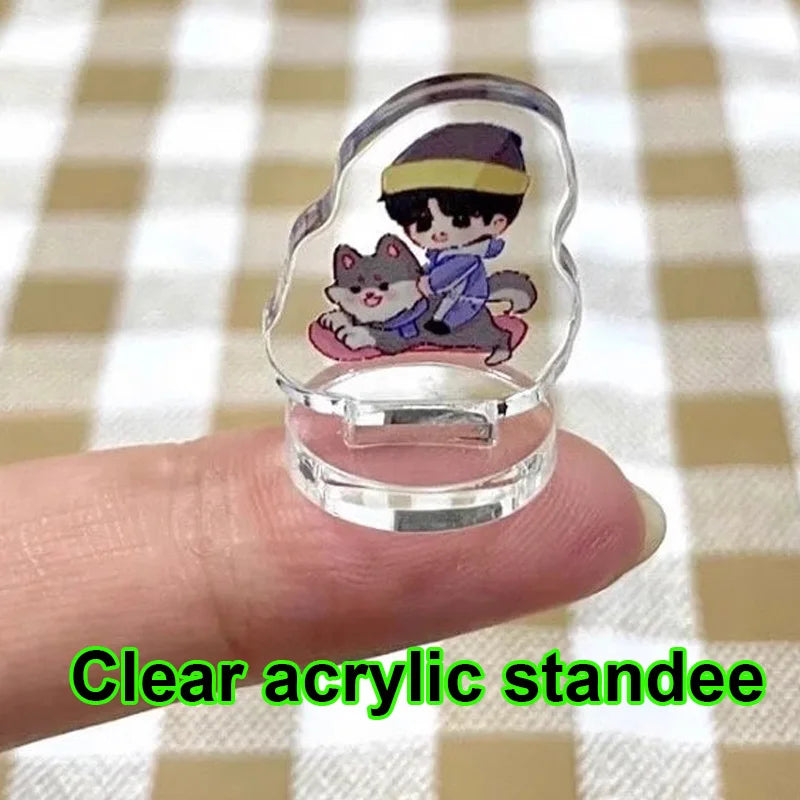 Personalized Mini Standee Custom Anime Figure Clear Acrylic Model Plate Decor Photo Standing Sign Keychain Stand For Fans Gifts
