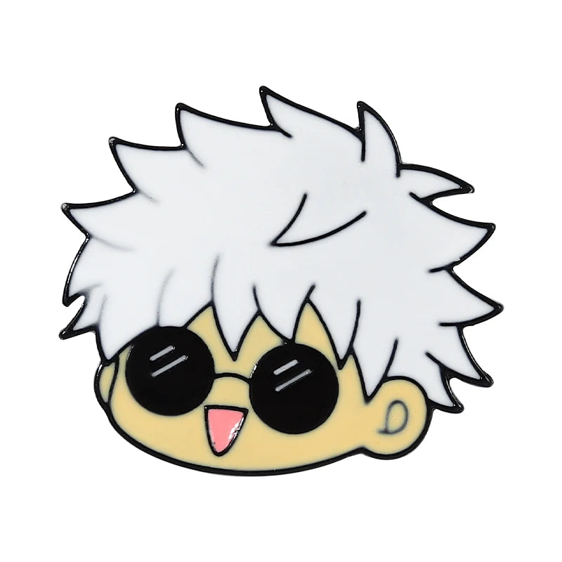 Enamel Pin Kawaii Anime Role Eye Mask Cute Manga Brooches Badge Jujutsu Kaisen Anime Accessories For Backpack Gojo Satoru Cats